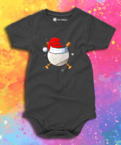 Baseball Lover Santa Christmas Holiday Baby Onesie 1.jpeg