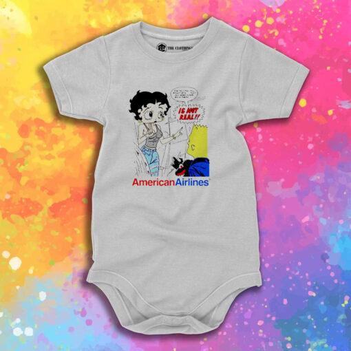 Betty Boop And Bart Simpson American Airlines Baby Onesie 1.jpeg