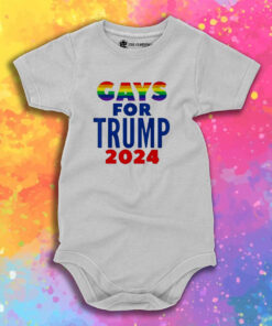 Gays For Trump 2024 Election Baby Onesie 1.jpeg