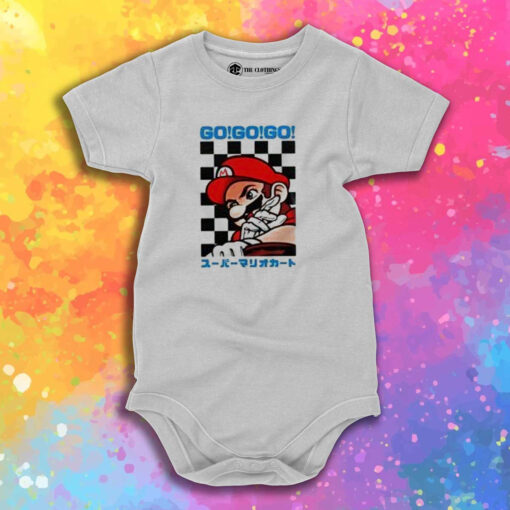 Go Go Go Super Mario Kart Retro Japanese Baby Onesie 1.jpeg