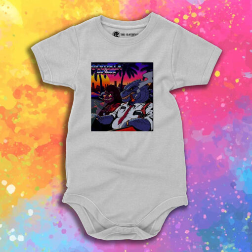 Godzilla And Kong Smoke And Driving Car Baby Onesie 1.jpeg