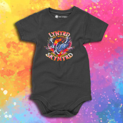 Lynyrd Skynyrd Big Wheels Since 1964 Keep On Turning Baby Onesie 1.jpeg