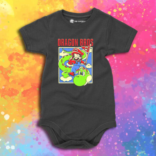 Mario And Yoshi X Dragon Ball Dragon Bros Comic Baby Onesie 1.jpeg