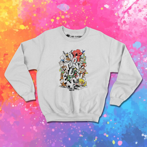 Looney Tunes Neon Group Shot Stack Sweatshirt 1.jpeg