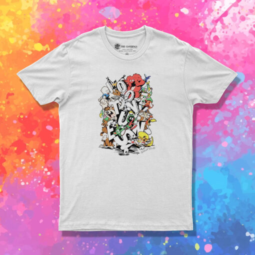 Looney Tunes Neon Group Shot Stack T Shirt 1.jpeg