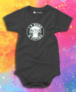 Parody Logo Boobs And Guns Baby Onesie.jpeg