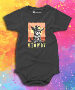 Parody Meowdy Cowboy Sunset Vintage Baby Onesie.jpeg