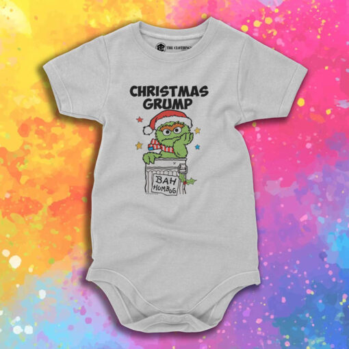 Retro Sesame Street Oscar Christmas Grump Baby Onesie.jpeg