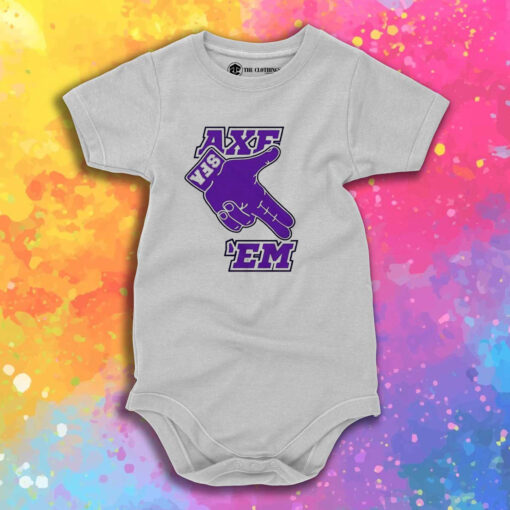 SFA Lumberjack Axe Em Logo Baby Onesie.jpeg