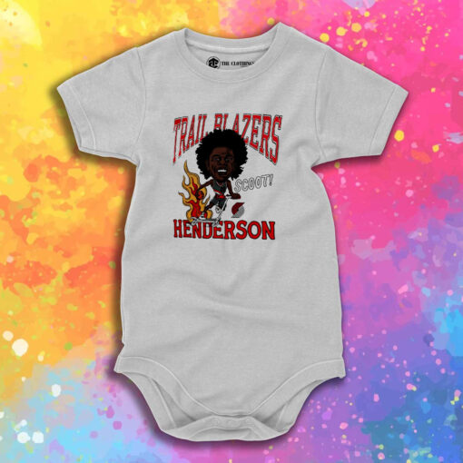 Scoot Henderson Portland Trail Blazers Homage Caricature Baby Onesie.jpeg