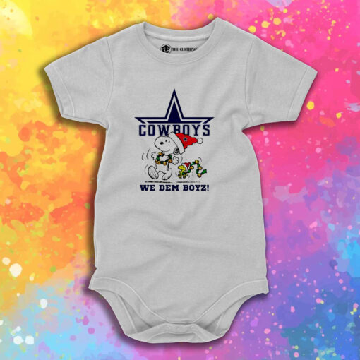 Snoopy Christmas Cowboys We Dem Boyz Baby Onesie.jpeg