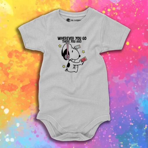 Snoopy Wherever You Go There You Are Baby Onesie.jpeg