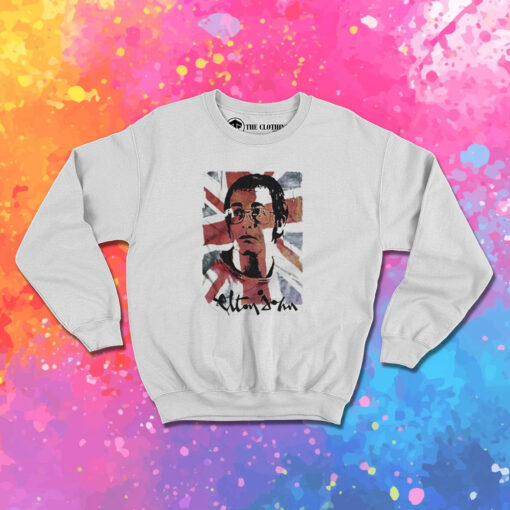 Elton John Portrait On Uk Flag Sweatshirt 1.jpeg