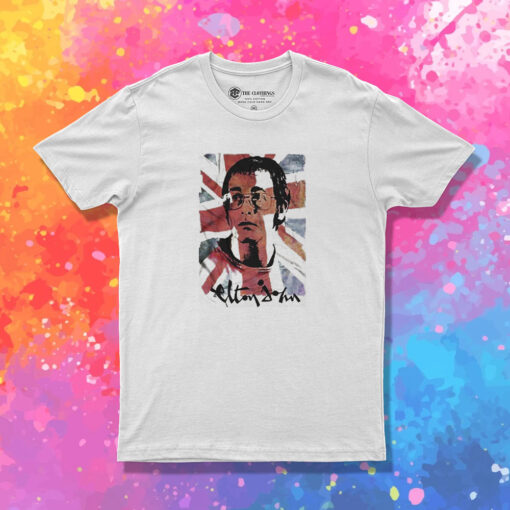 Elton John Portrait On Uk Flag T Shirt 1.jpeg